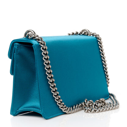 Gucci Satin Silk Crystal Small Dionysus Shoulder Bag Turchese Black Diamond 3 of 13