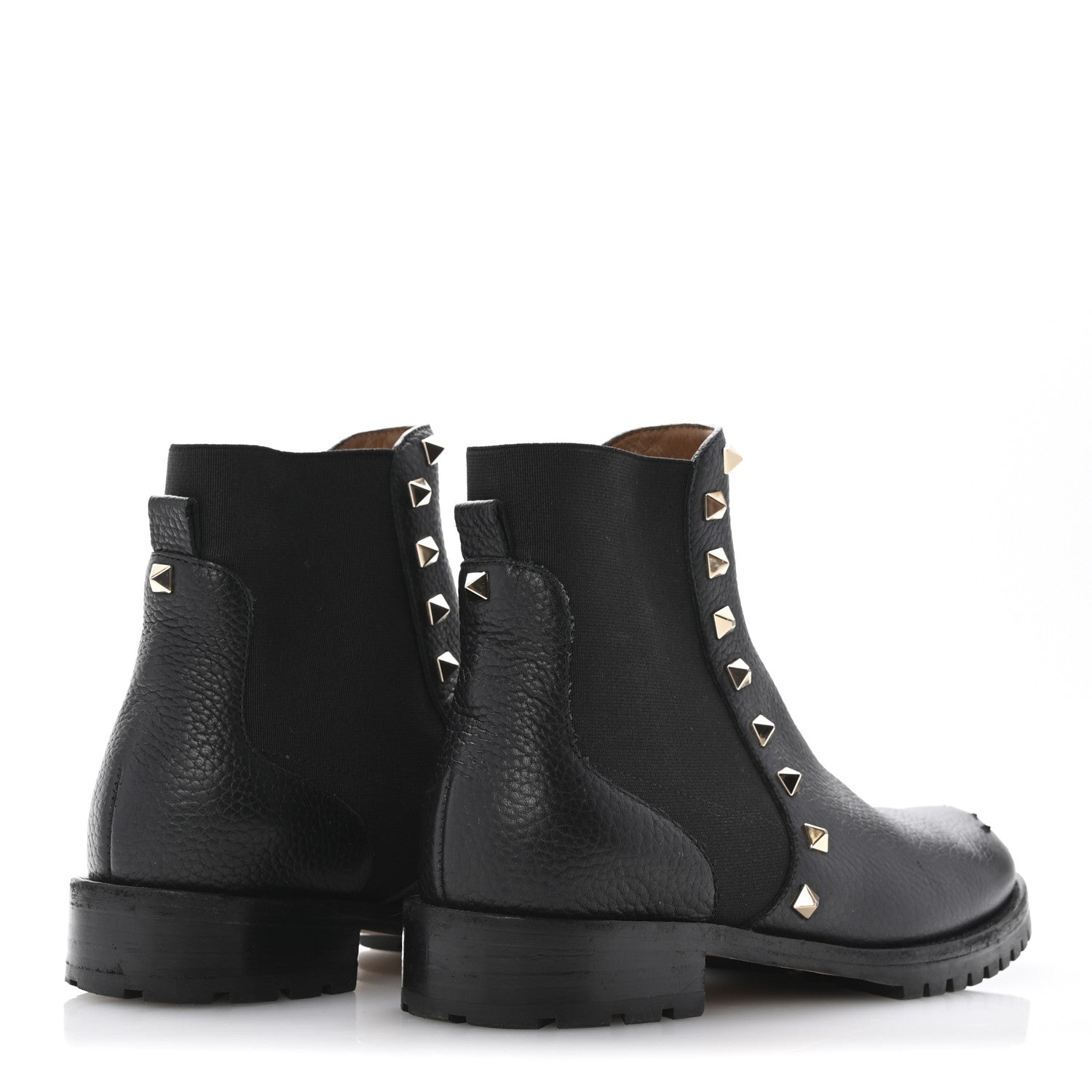 Valentino Garavani Calfskin Rockstud Beatle Chelsea 20mm Ankle Boots 36 Black 4 of 11