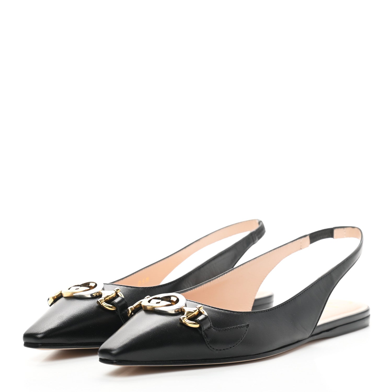 Gucci Malaga Kid Nappa Zumi Slingback Flats 36 Black 3 of 8