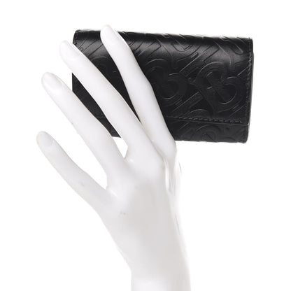 Burberry Calfskin Embossed Monogram Wallet On Chain Black 3 of 7