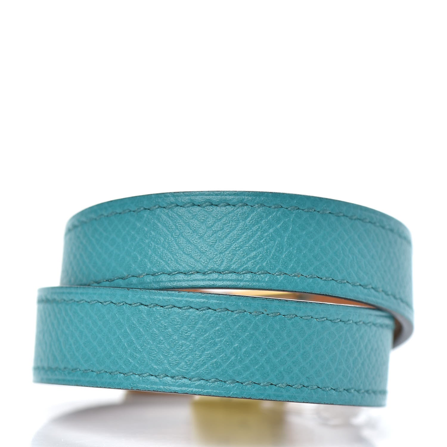 Hermes Epsom Drag Double Tour Bracelet T2 Bleu Paon 3 of 8
