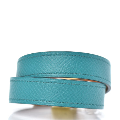 Hermes Epsom Drag Double Tour Bracelet T2 Bleu Paon 3 of 8