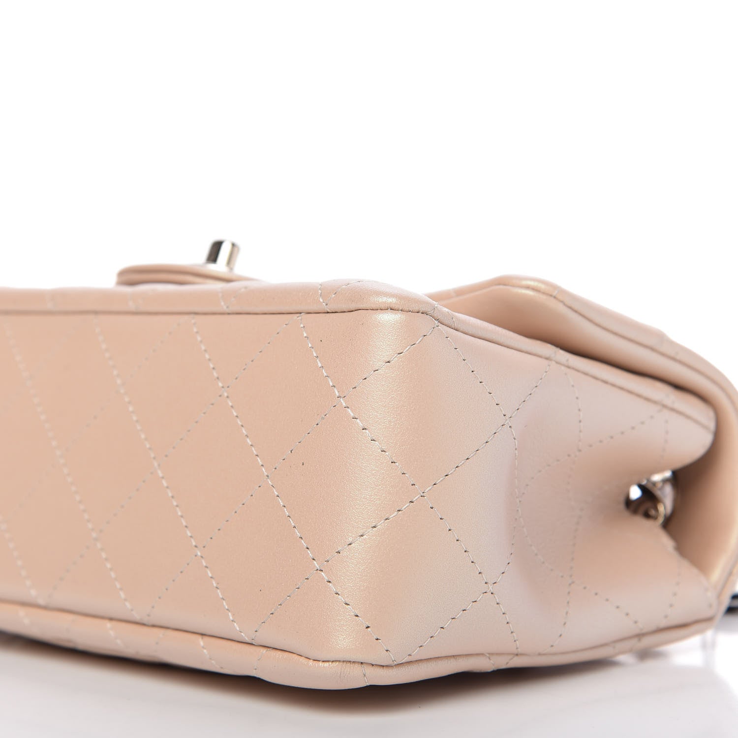 Chanel Iridescent Calfskin Quilted Mini Rectangular Flap Beige 7 of 11