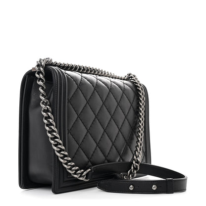 Chanel Calfskin Double Stitch Large Boy Flap Black 3 of 10