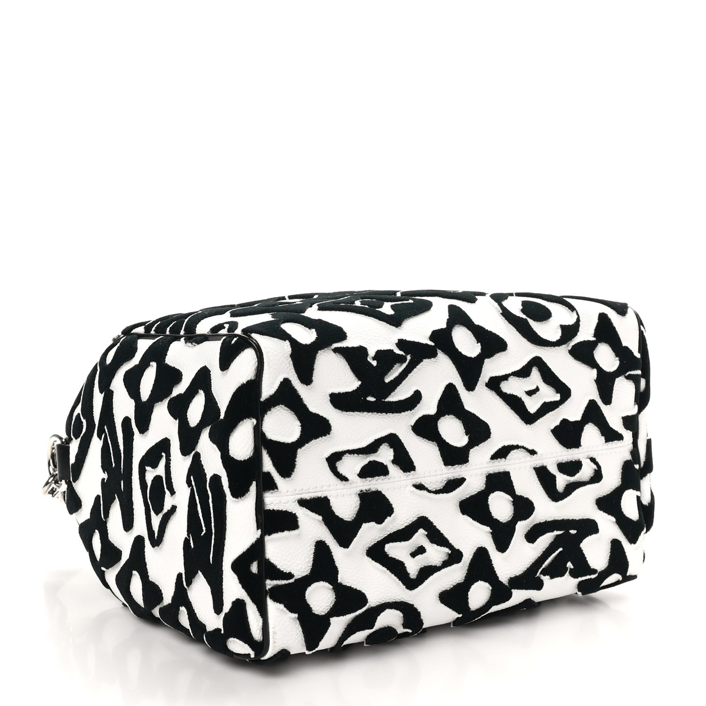 X UF Tufted Monogram Speedy Bandouliere 25 White Black