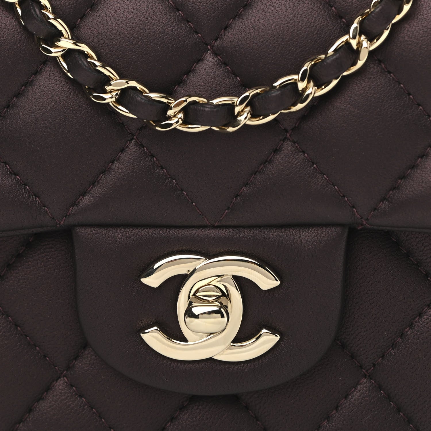 Chanel Iridescent Lambskin Quilted Mini Top Handle Rectangular Flap Burgundy 8 of 11