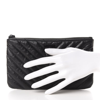 Chanel Aged Calfskin Chevron Quilted Medium Reissue Cosmetic Case So Black 2 of 8