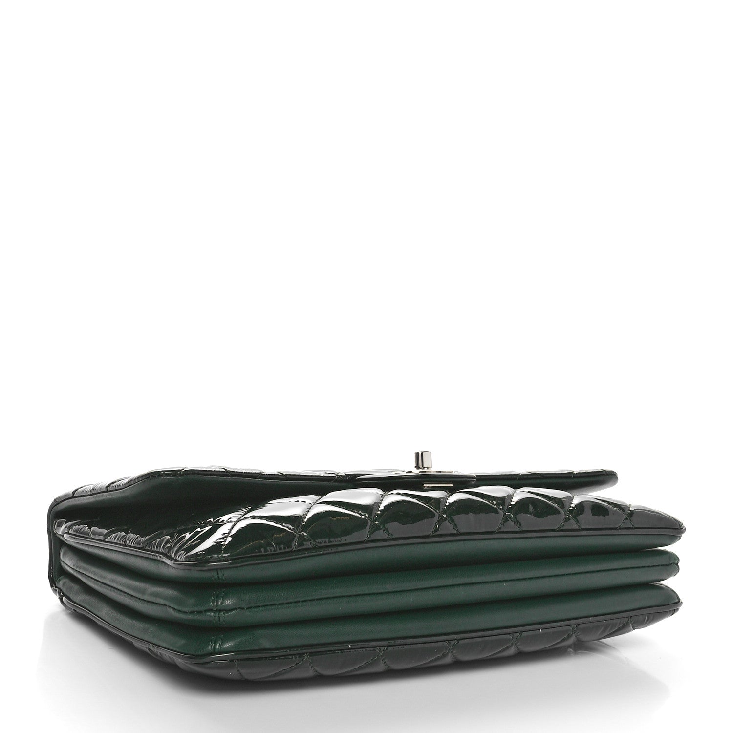 Chanel Patent Quilted 3 Jumbo Flap Dark Green 4 of 10