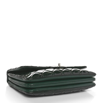 Chanel Patent Quilted 3 Jumbo Flap Dark Green 4 of 10