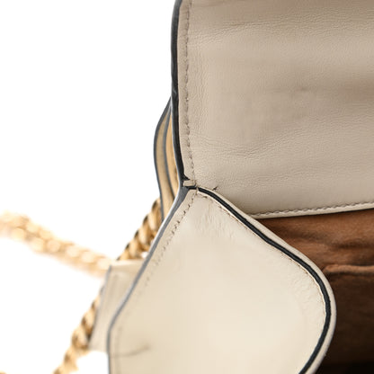 Gucci Calfskin Floral Embroidered Small Padlock Shoulder Bag White 18 of 26