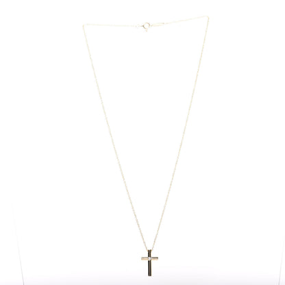Tiffany 18K Yellow Gold Diamond Cross Pendant Necklace 2 of 4