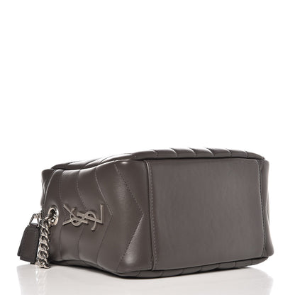 Saint Laurent Calfskin Y Quilted Monogram Small Loulou Bowling Bag Asphalt 4 of 7