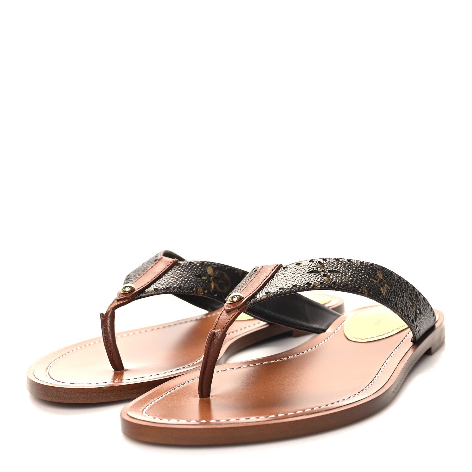 Louis Vuitton Monogram Sunny Flat Thong Sandals 36 Brown 3 of 10