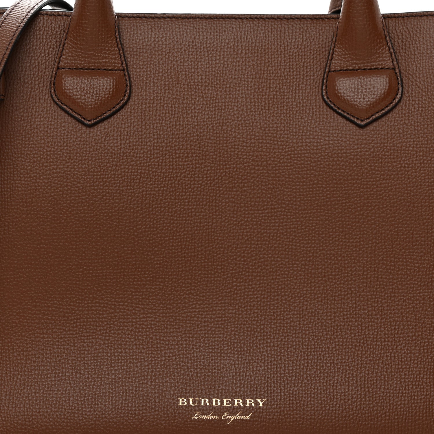Burberry Grainy Calfskin House Check Medium Banner Tote Tan 8 of 12