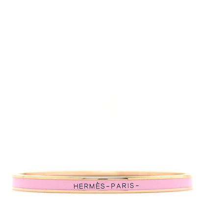 Hermes Enamel Printed Extra Narrow Printed Bracelet 65 Rose Patch 1 of 6