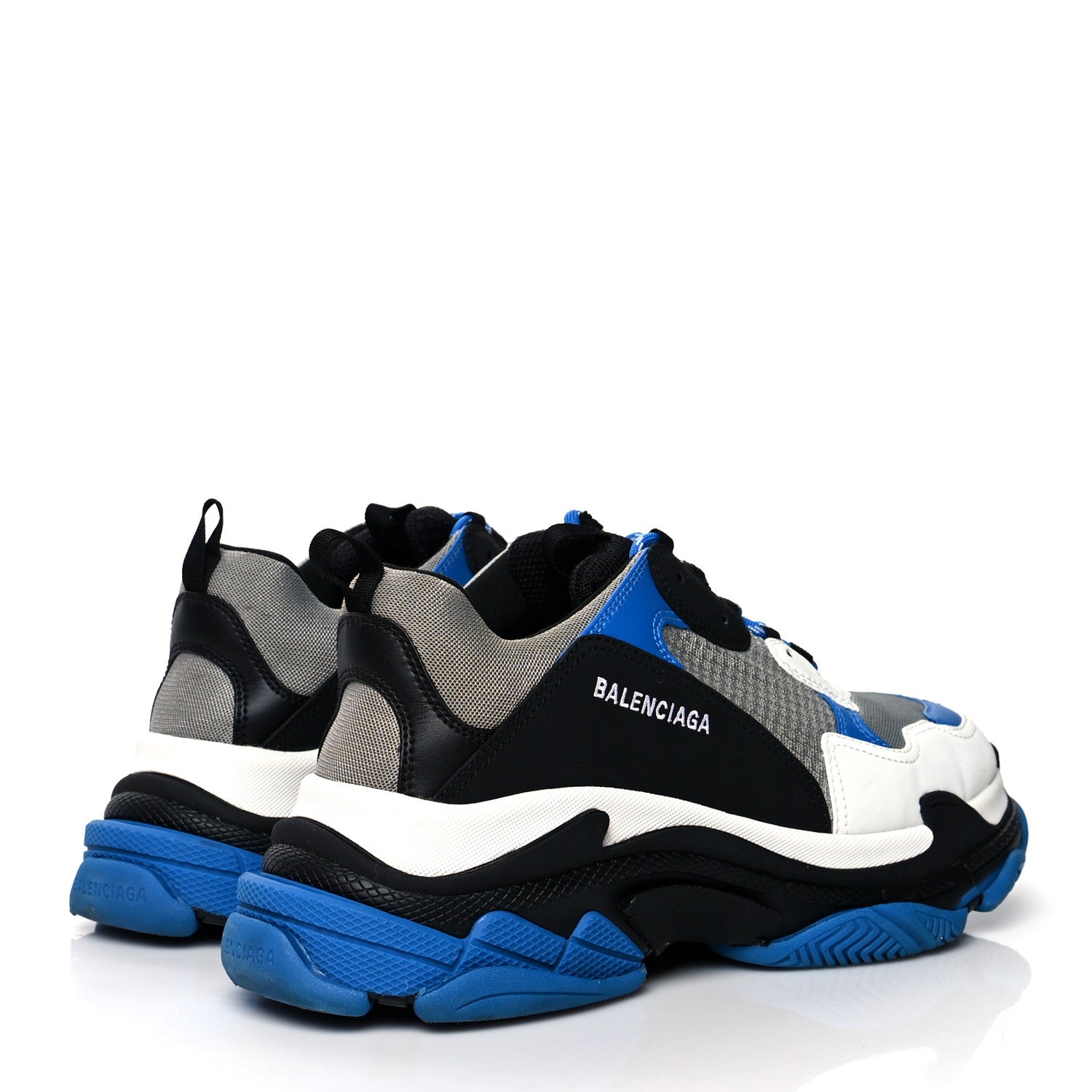 Balenciaga Fabric Mesh Mens Triple S Sneakers 45 Blue Grey Black 4 of 11