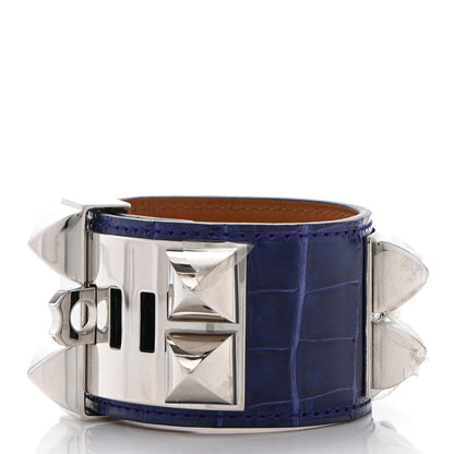 Hermes Shiny Alligator Collier De Chien CDC Bracelet S Bleu Electrique 3 of 7