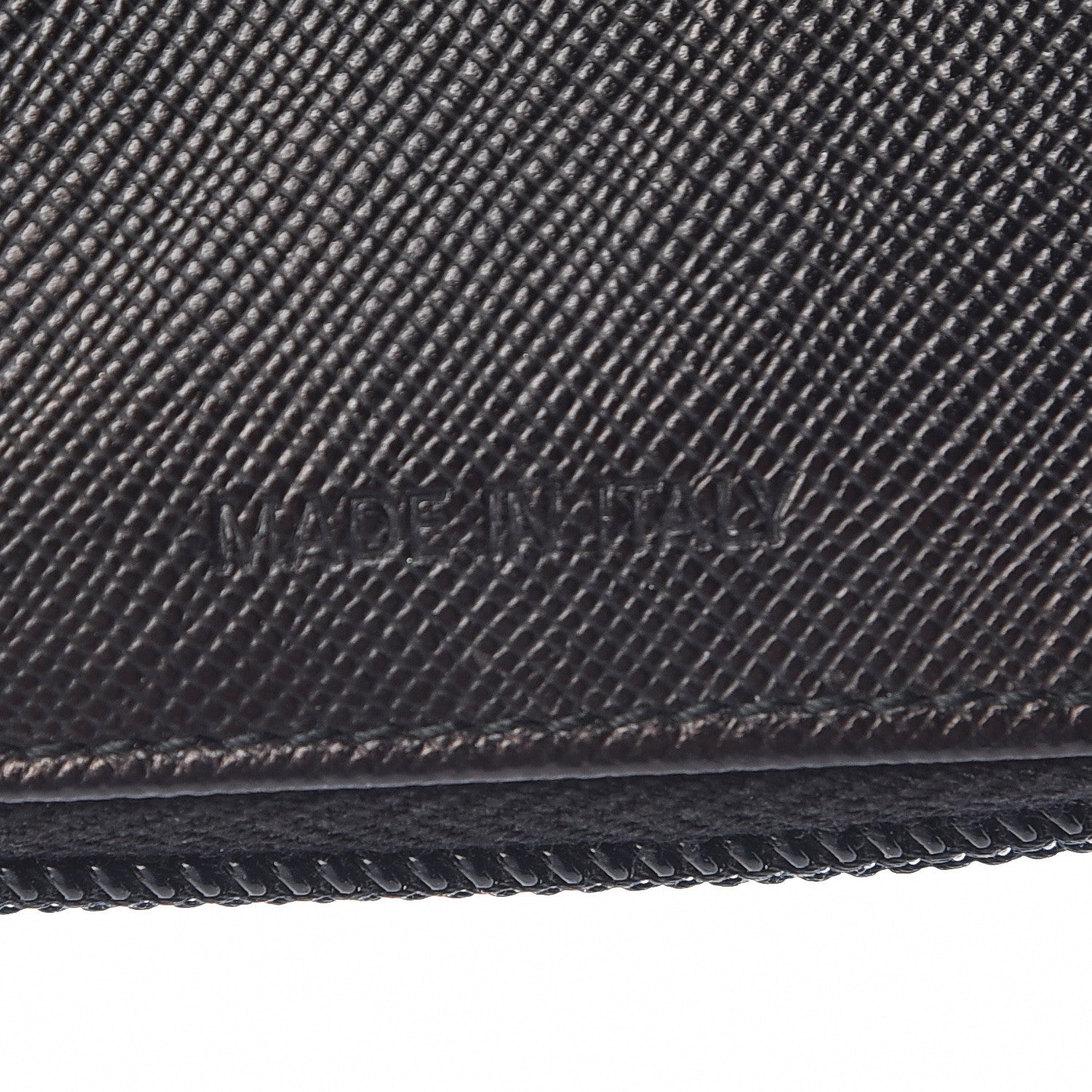 Prada Saffiano Metal Compact Zip Around Wallet Black 8 of 11