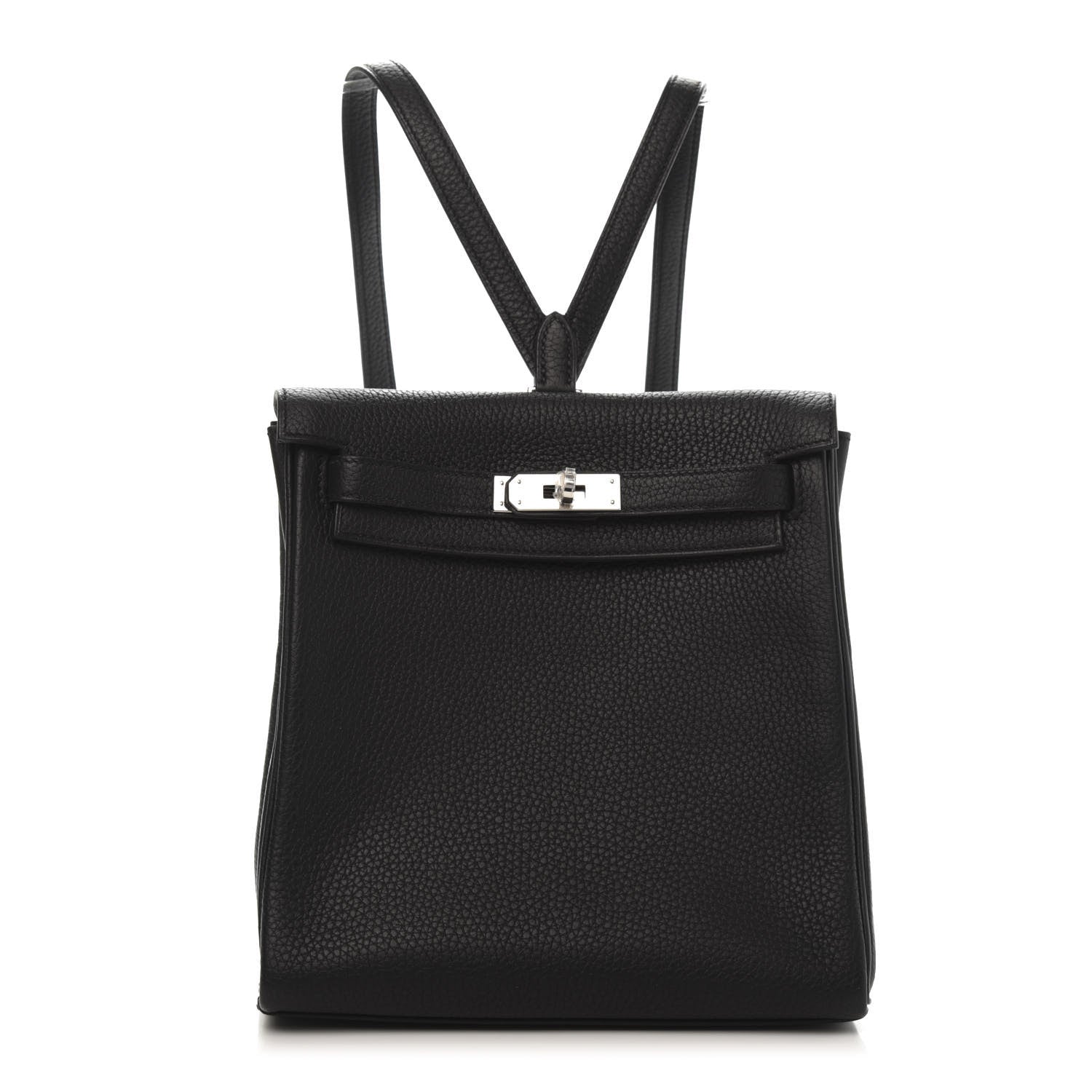 Hermes Taurillon Clemence Kelly Ado Backpack Black 1 of 10