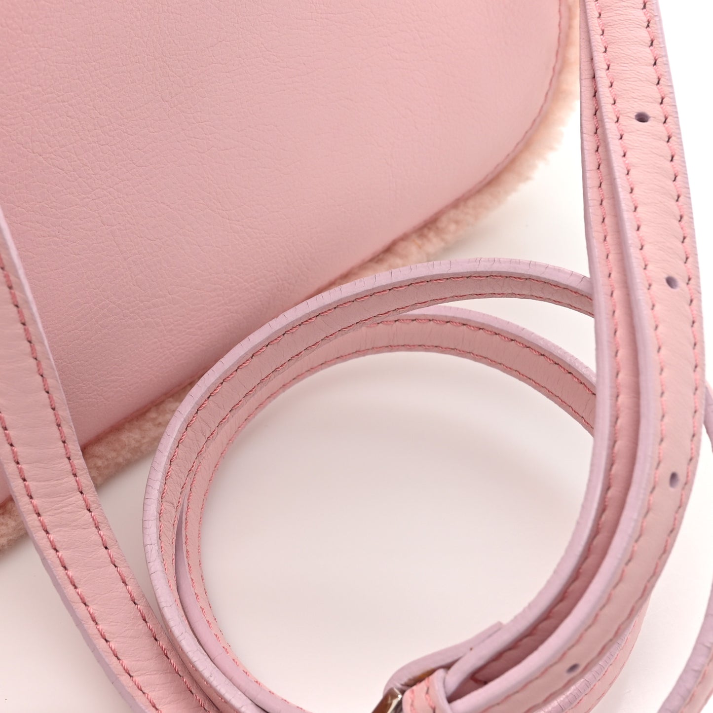 Calfskin Shearling Milky Way Odessa Shoulder Bag Pink