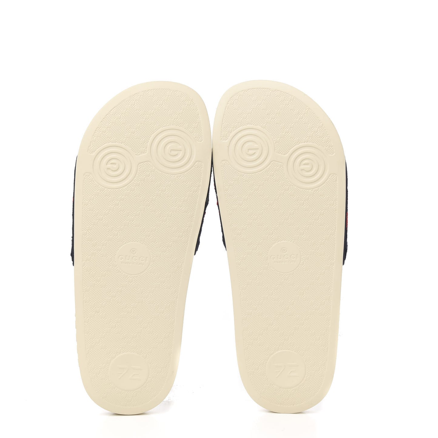 Velvet GG Monogram Slide Sandals 38 Blue Red