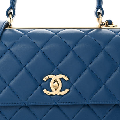 Chanel Lambskin Quilted Medium Trendy CC Flap Dual Handle Bag Dark Blue 8 of 10