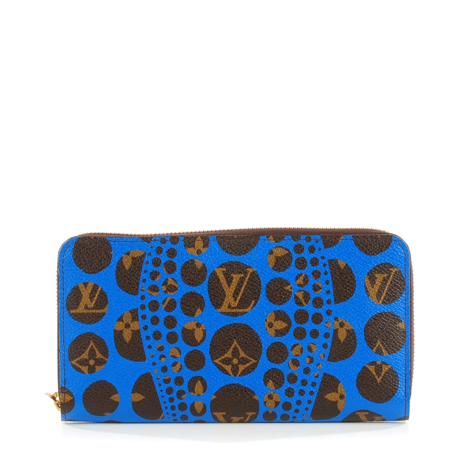 Louis Vuitton Monogram Kusama Pumpkin Dots Zippy Wallet Blue 1 of 7