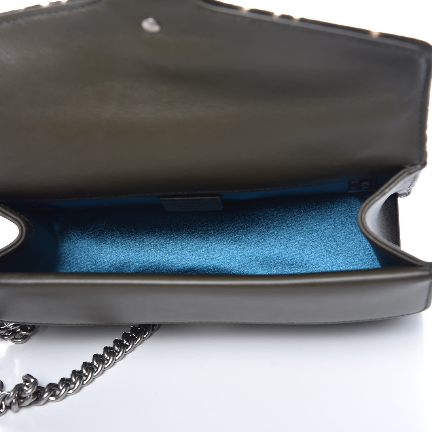 Gucci Velvet Moon Calfskin Crystal GG Monogram Small Dionysus Shoulder Bag Dark Olive Rose Gold 5 of 11