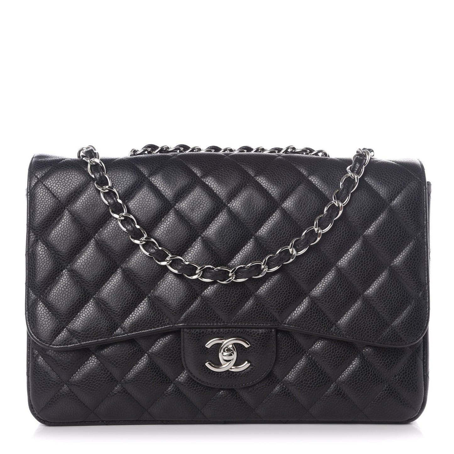 Caviar Quilted Jumbo Single Flap Black