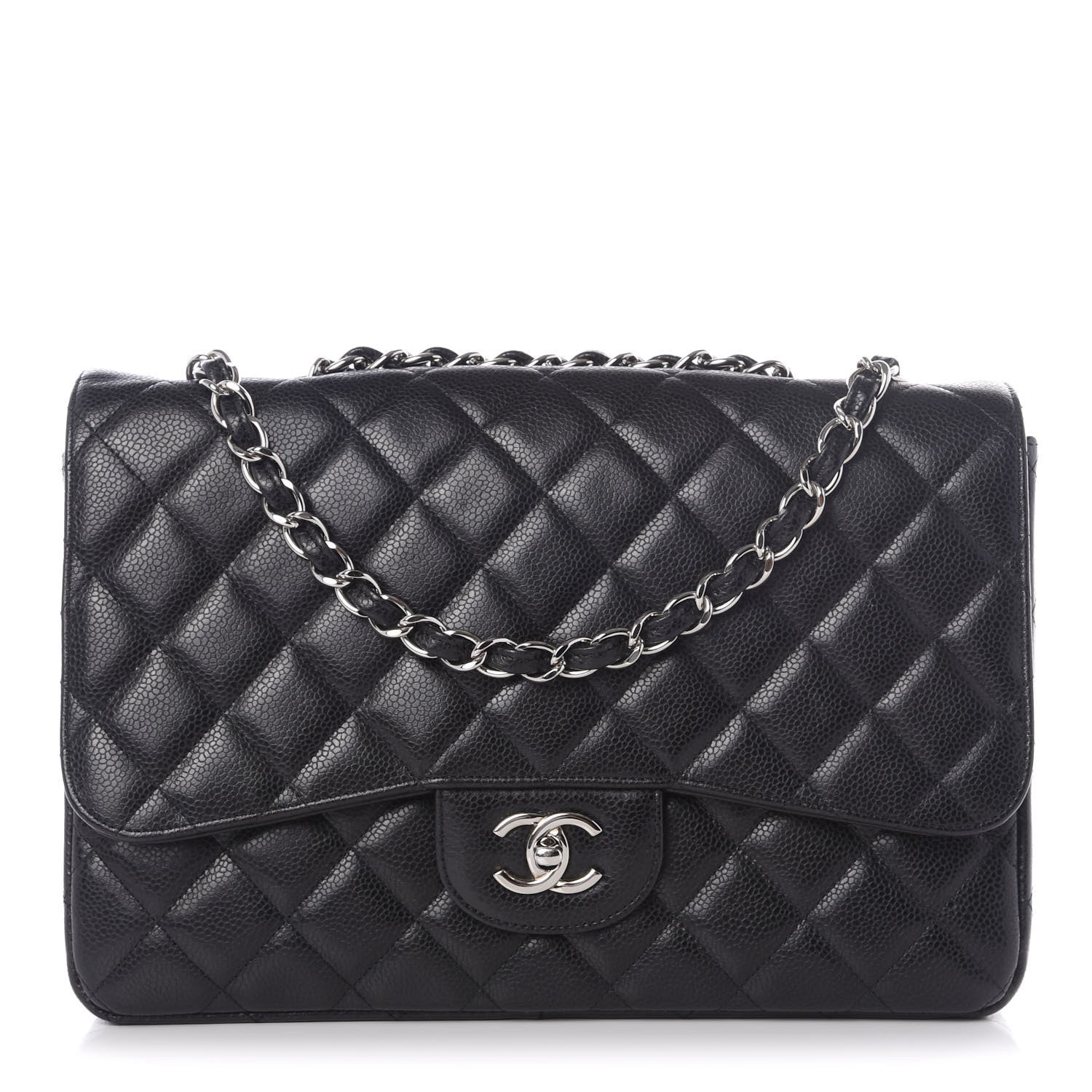 Chanel Caviar Quilted Jumbo Single Flap Black 1 of 9