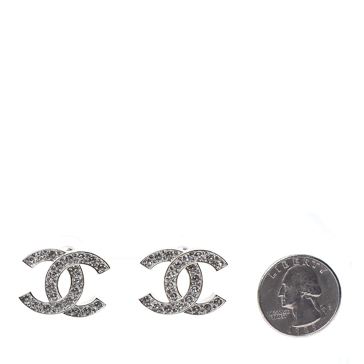 Chanel Crystal CC Earrings Gold 2 of 5