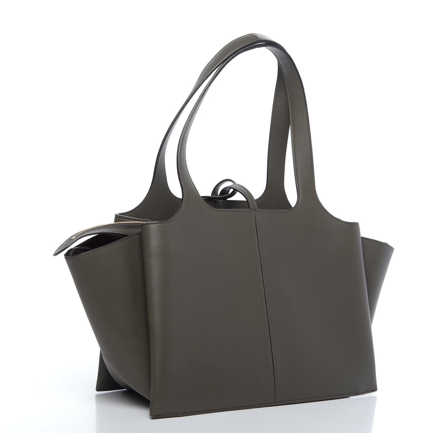 Calfskin Small Tri-Fold Shoulder Bag Anthracite