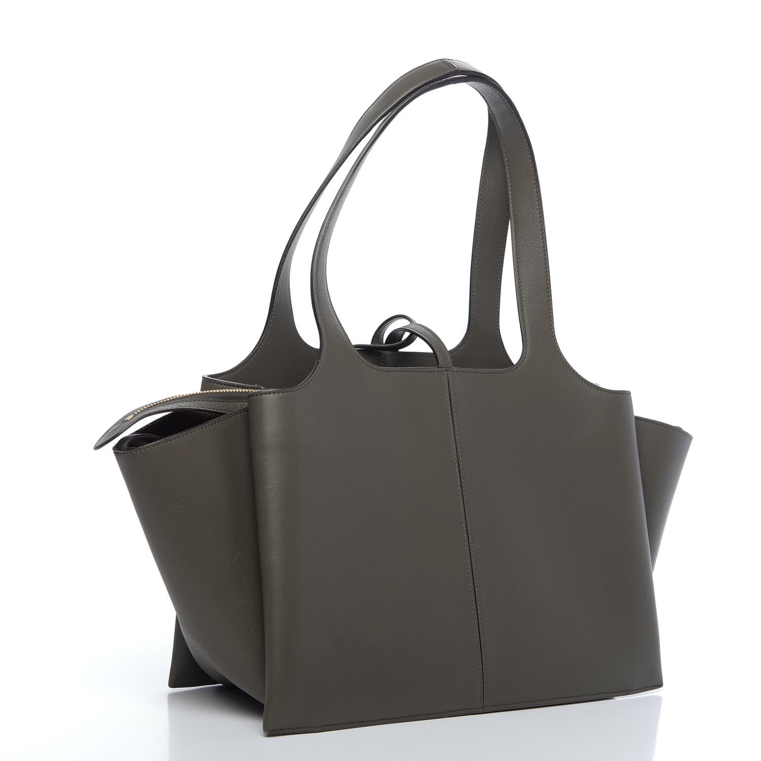 Celine Calfskin Small Tri-Fold Shoulder Bag Anthracite 3 of 10