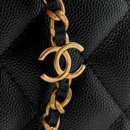 Chanel Caviar Quilted Glitter CC Roller Skate Clutch With Chain Black Black 16 of 16