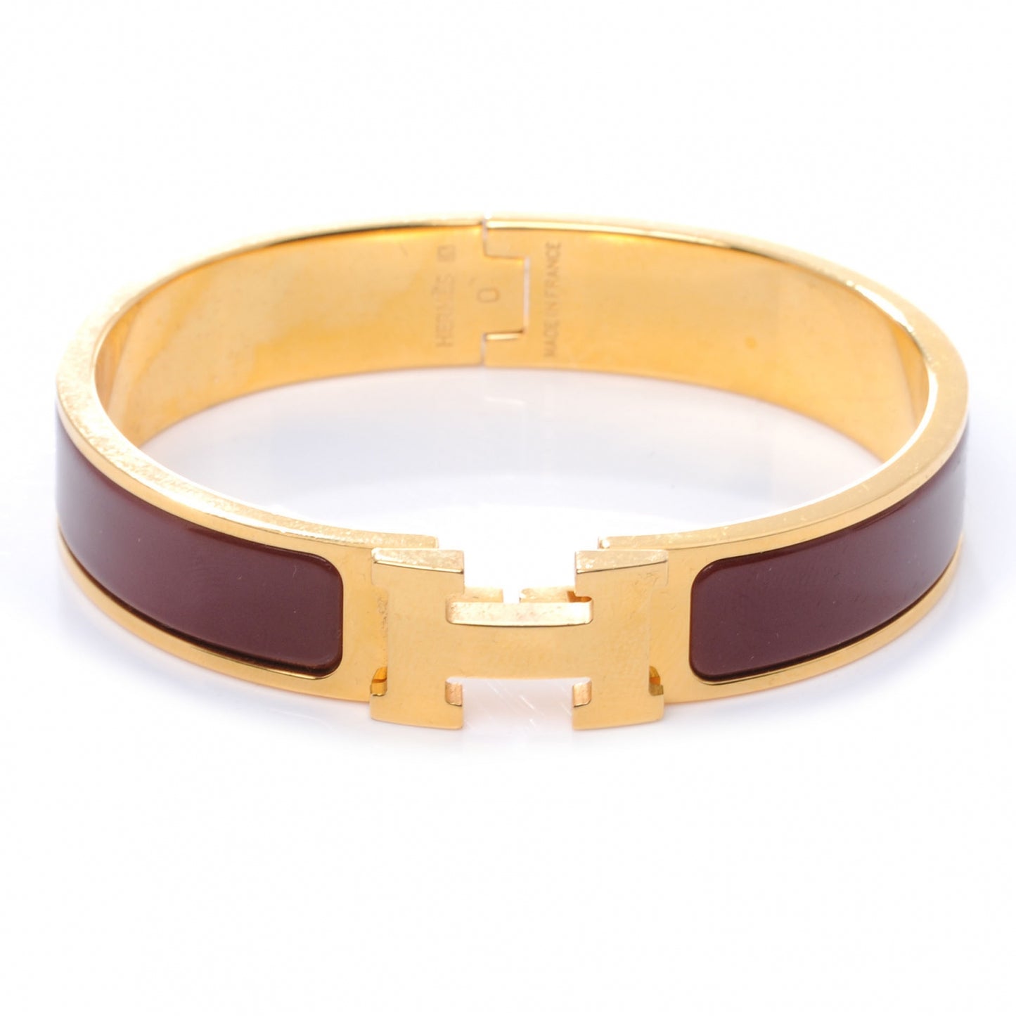 Narrow Enamel Clic Clac H Bracelet PM Bourgogne