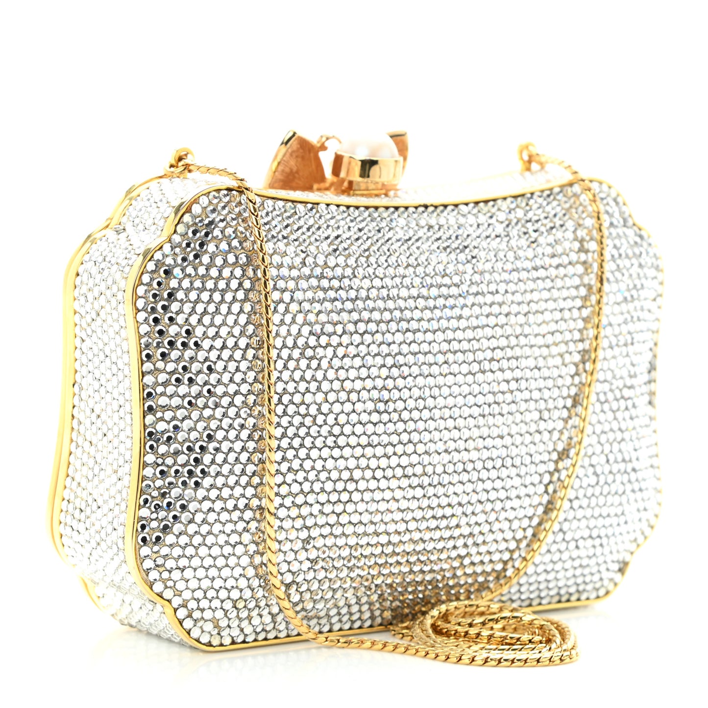Swarovski Crystal Butterfly Minaudiere Clutch Silver Gold