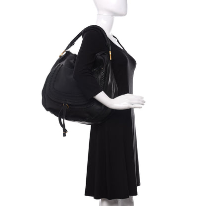 Chloe Calfskin Large Braided Marcie Hobo Black 2 of 10