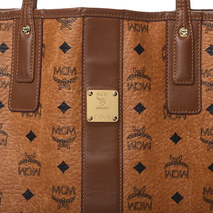 MCM Visetos Medium Liz Reversible Shopper Tote Cognac 8 of 15