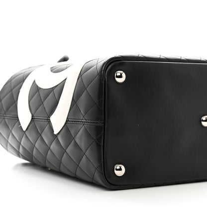 Chanel Calfskin Quilted Large Cambon Tote Black White 9 of 10