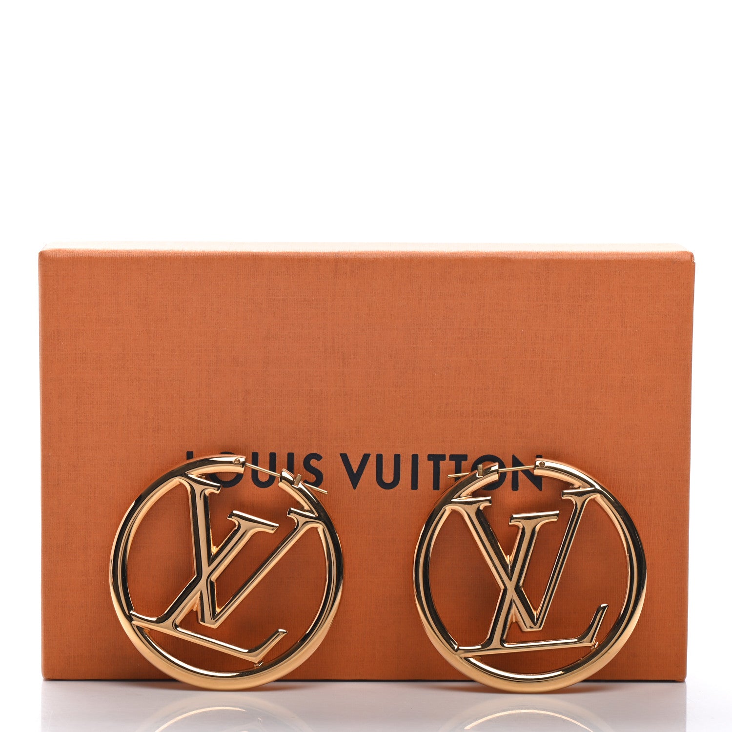 Louis Vuitton Metal Louise Hoop Earrings Gold 7 of 7