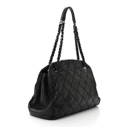 Chanel Iridescent Calfskin Large Just Mademoiselle Bowling Bag Black 3 of 13