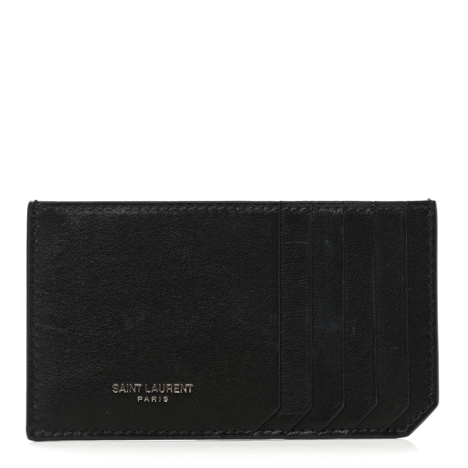 Saint Laurent Calfskin 5 Fragments Card Holder Black 1 of 7