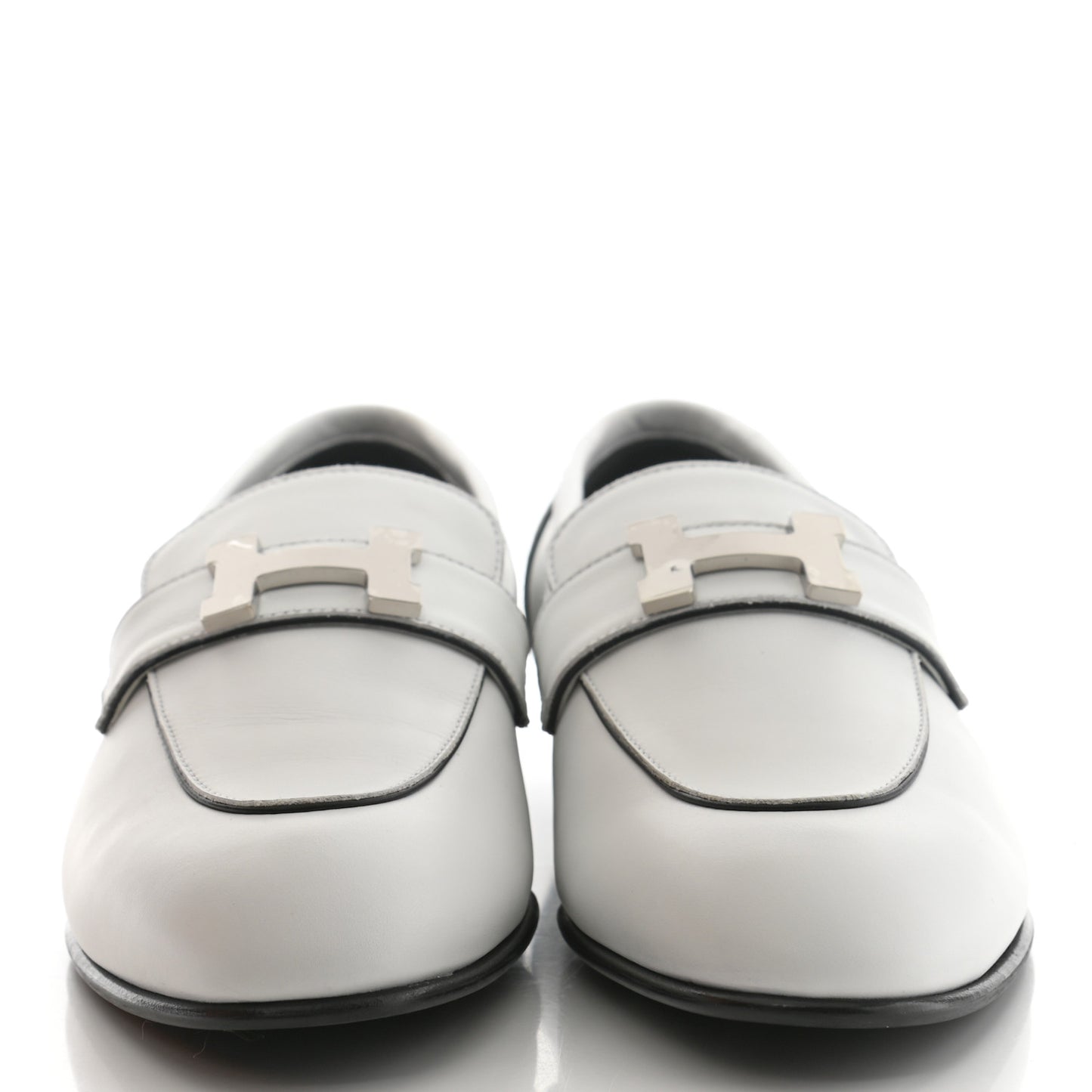 Calfskin Womens Paris Loafers 38 White