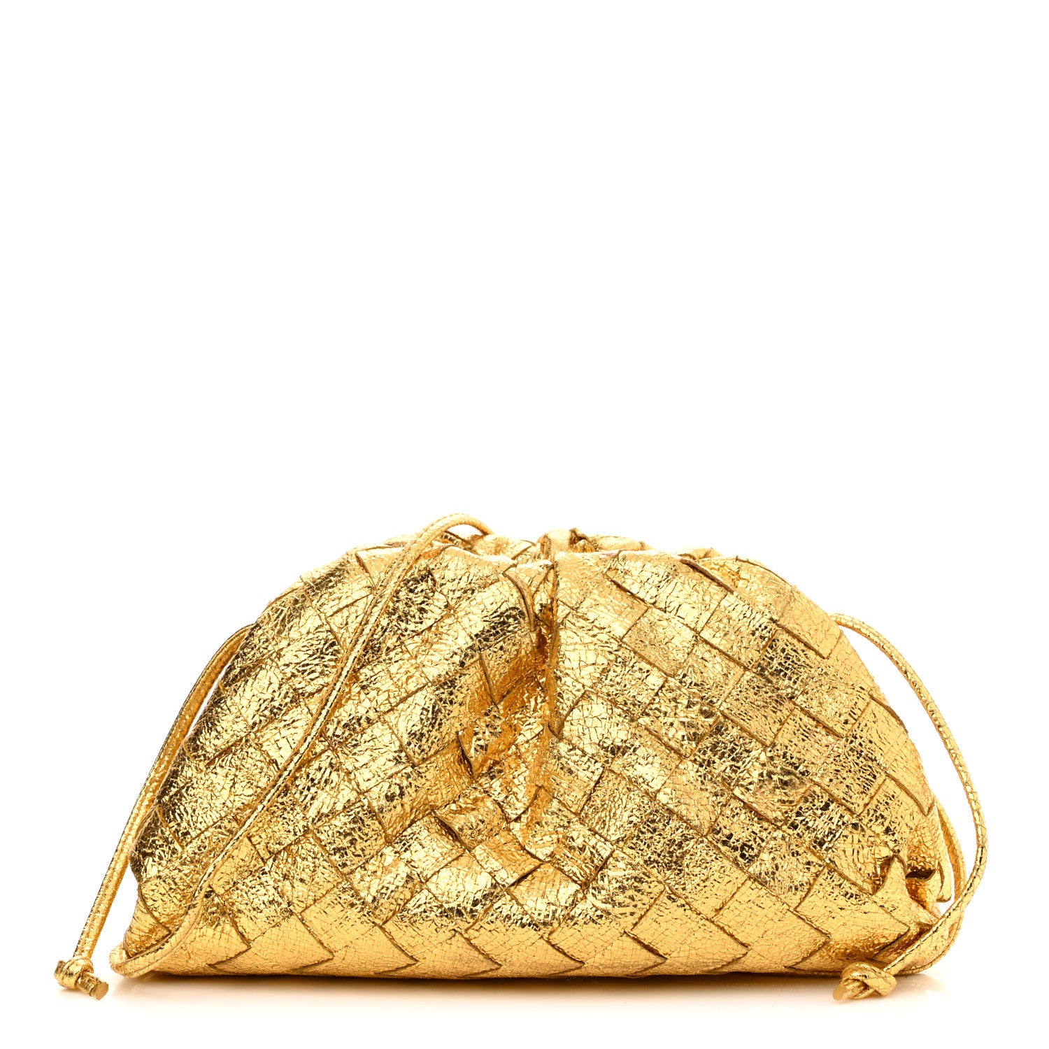 Bottega Veneta Metallic Nappa Intrecciato The Mini Pouch Gold 1 of 12