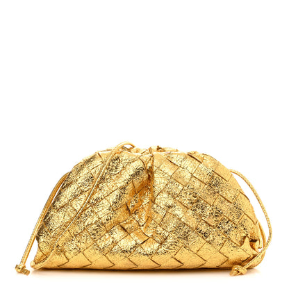 Bottega Veneta Metallic Nappa Intrecciato The Mini Pouch Gold 1 of 12