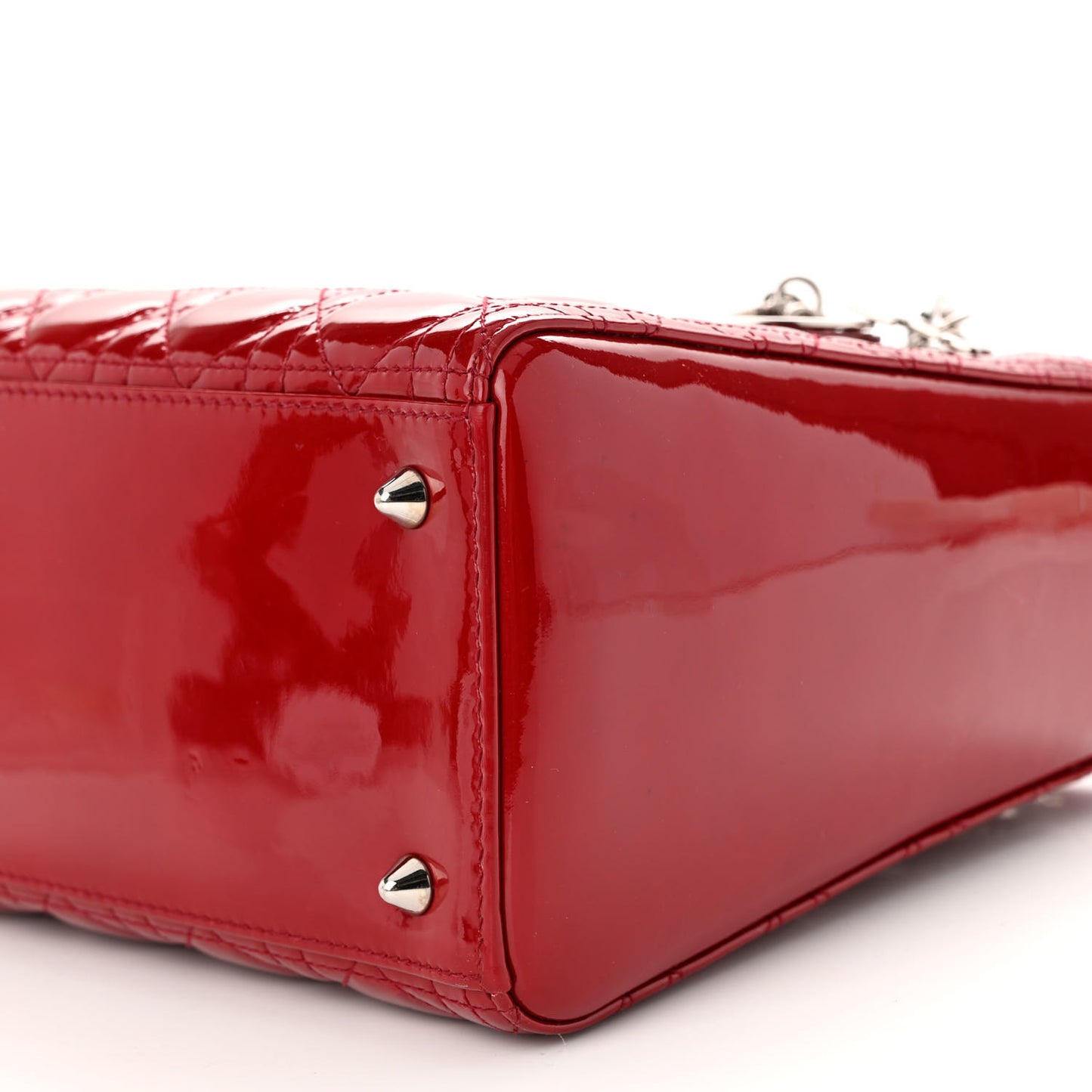 Patent Cannage Medium Lady Dior Red