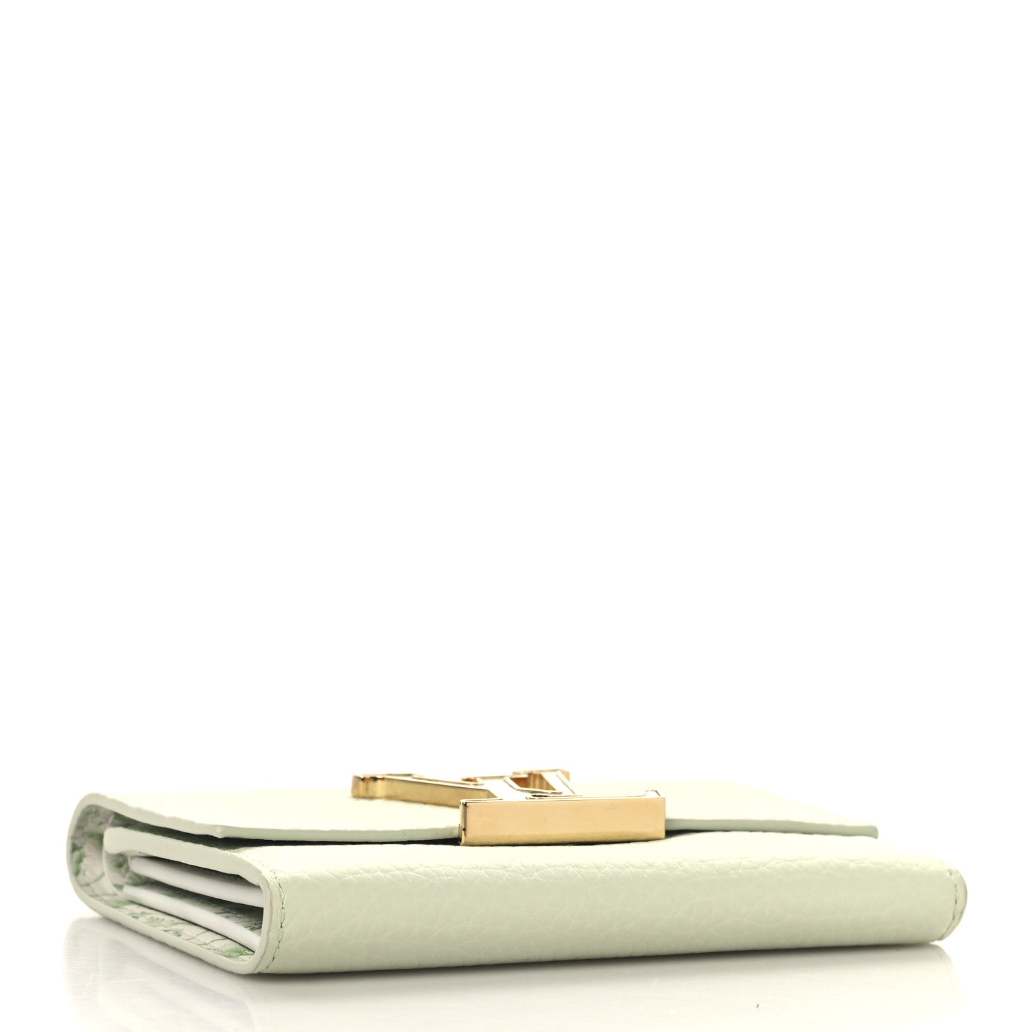 Louis Vuitton Taurillon Karung Capucines Compact Wallet Vert D'eau Green 4 of 8