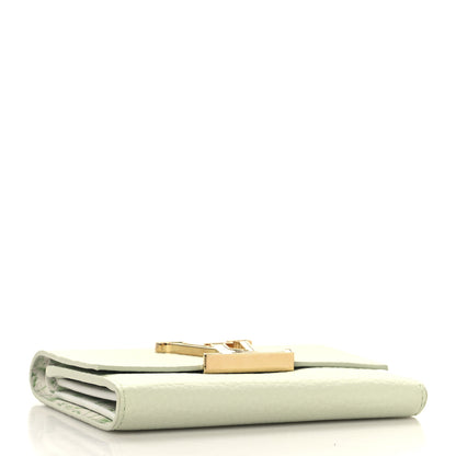 Louis Vuitton Taurillon Karung Capucines Compact Wallet Vert D'eau Green 4 of 8