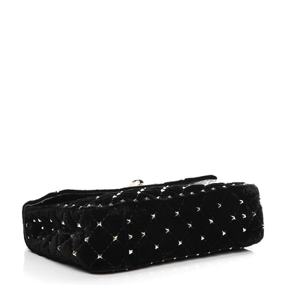 Valentino Garavani Velvet Medium Rockstud Spike Shoulder Bag Black 5 of 9