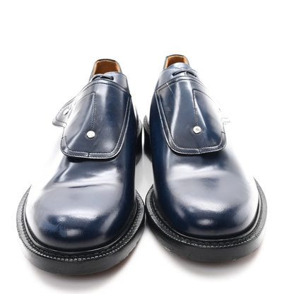 Christian Dior Calfskin Saddle Mens Lace Up Oxford Loafers 42 Navy Blue 3 of 8